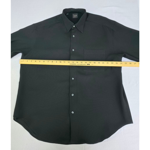 Yamato Japan Shirt Men M Black Textured Long Sleeve Minimalist Quiet Luxury - Picture 6 of 13
